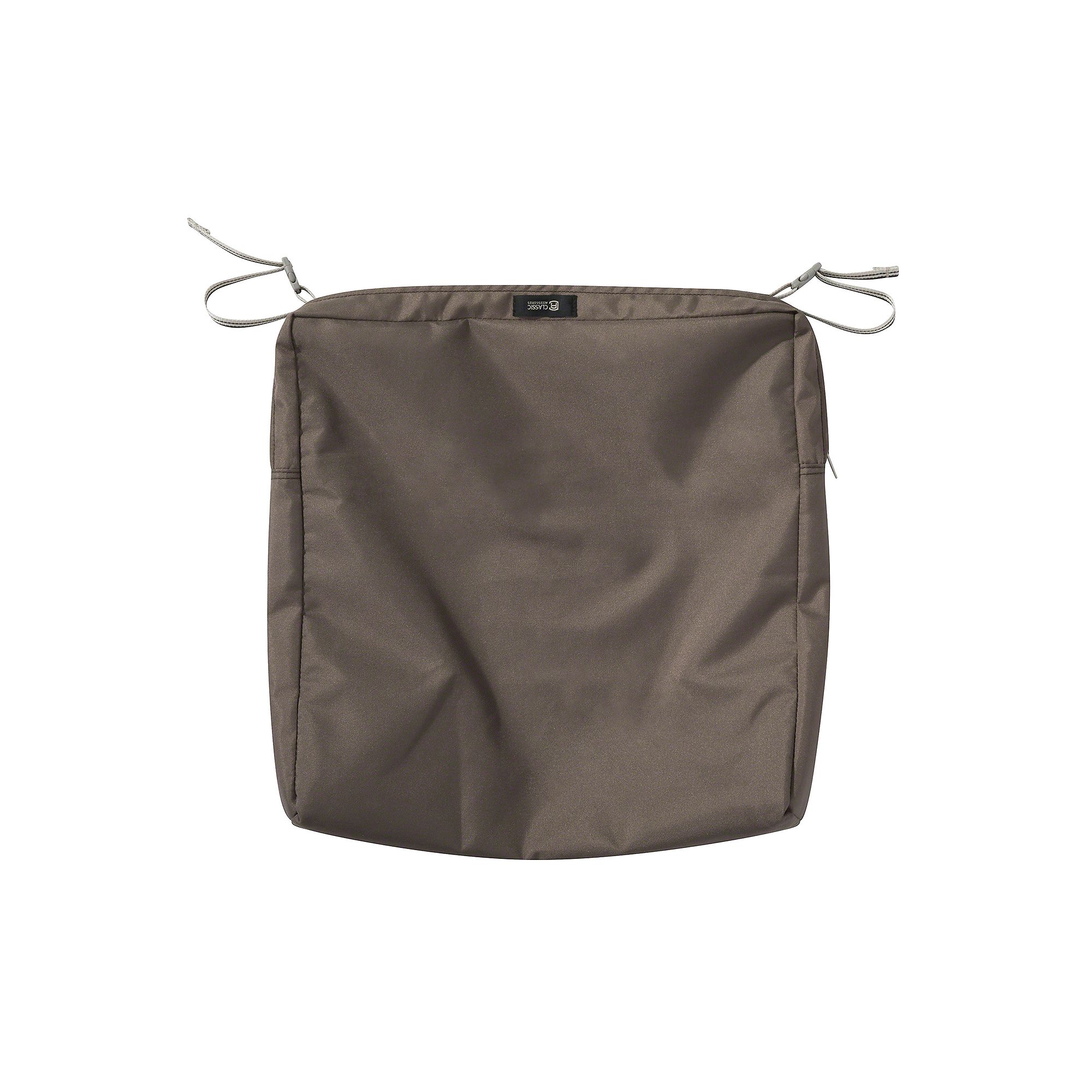 Classic Accessories Ravenna Square Patio Seat Cushion Slipcover, Dark Brown