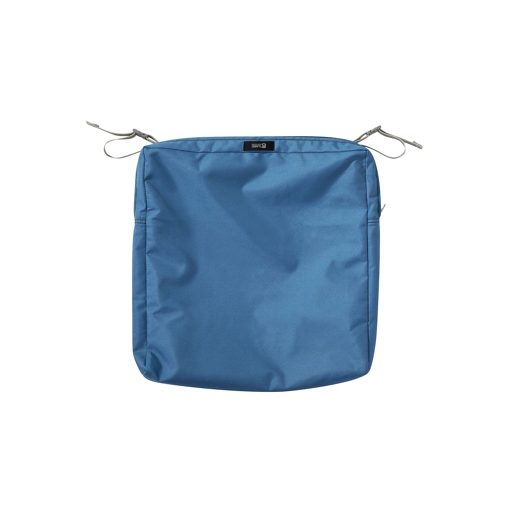 Classic Accessories Ravenna Square Patio Seat Cushion Slipcover, Empire Blu