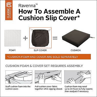 Classic Accessories Ravenna Rectangular Patio Seat Cushion Slipcover