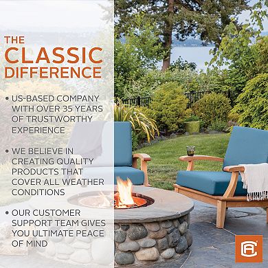 Classic Accessories Ravenna Stain Resistant Square Patio Seat Cushion Slipcover