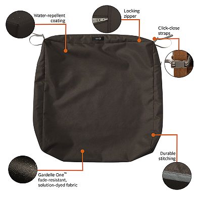 Classic Accessories Ravenna Stain Resistant Square Outdoor Patio Seat Cushion Slipcover