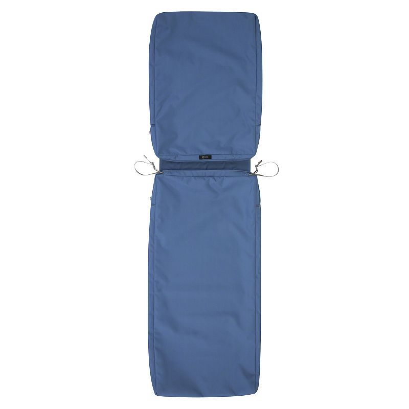 Classic Accessories Ravenna Patio Chaise Lounge Cushion Slip Cover, Blue