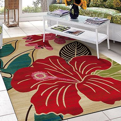 Art Carpet St. Croix Hibiscus BeigeIndoor Outdoor Rug