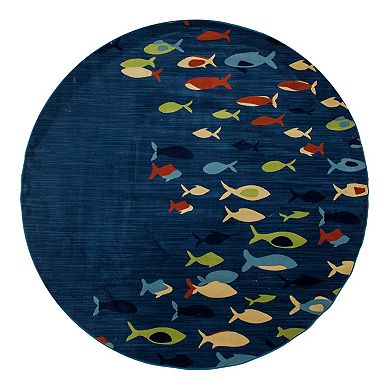 Art Carpet Oceanside Fish School Indoor Outdoor Rug