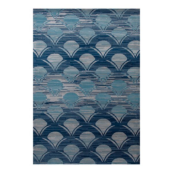 Art Carpet Oceanside Waves Blue Gray, Gray Indoor Outdoor Rug