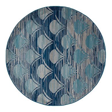 Art Carpet Oceanside Waves Blue Gray Indoor Outdoor Rug