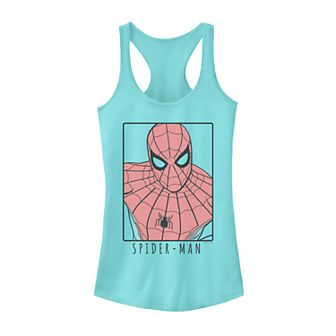 Juniors' Marvel Spider-Man Far From Home Simple Outline Poster Tank Top