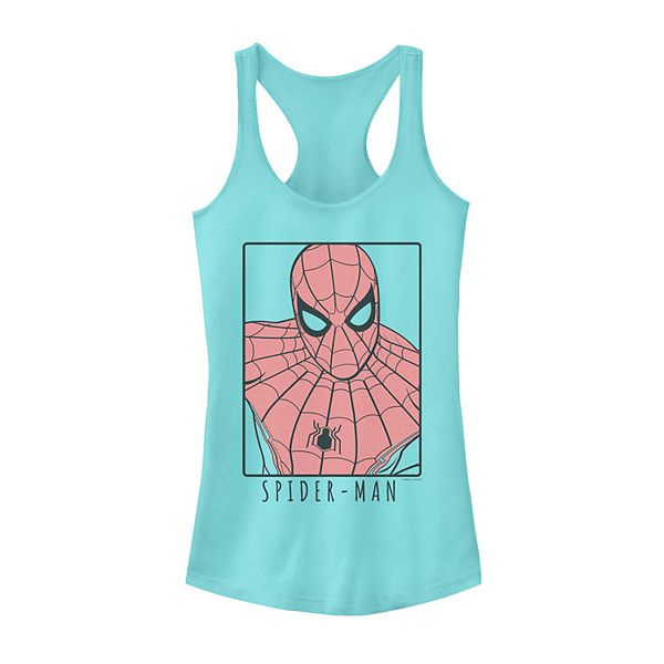 Juniors' Marvel Spider-Man Far From Home Simple Outline Poster Tank Top