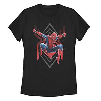 Juniors' Marvel Spider-Man Far From Home Action Jump Tee Shirt