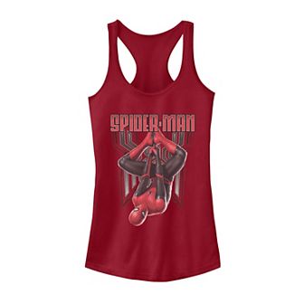 Juniors' Marvel Spider-Man Far From Home Hanging Around Tank Top