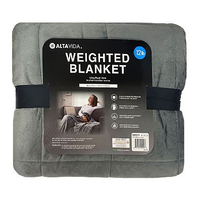 Altavida 12-lb. Faux Mink to Microfiber Weighted Blanket