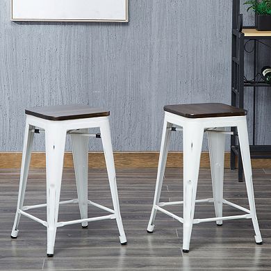 Cormac 24 In. Square Seat Stool 2-Piece