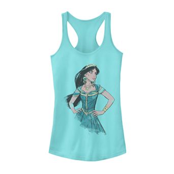 Juniors' Aladdin Jasmine Sketch Portrait Tank Top