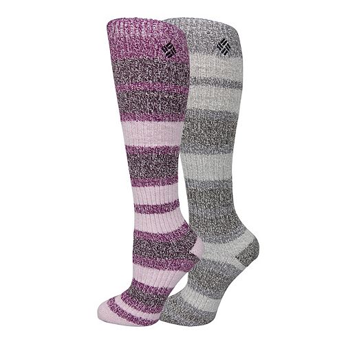 Women's Columbia 2 Pack Striped Knee High Socks