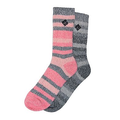 Women's Columbia 2 Pack Striped Crew Socks