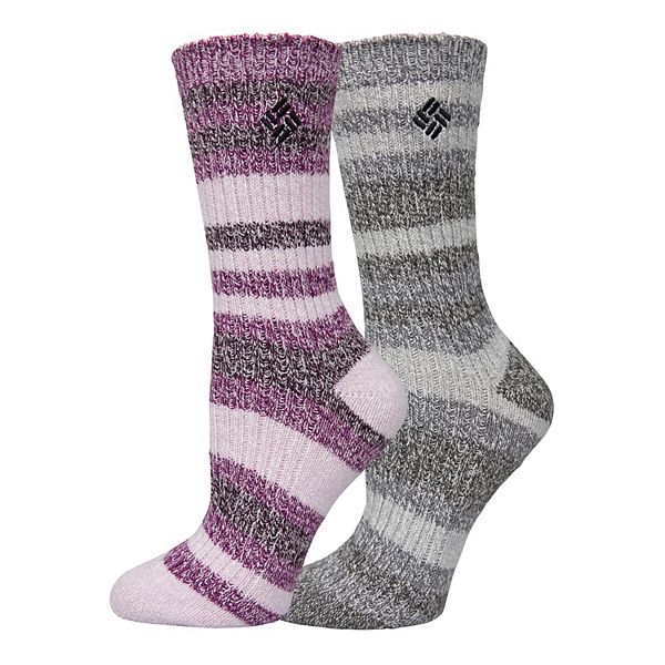 Women's Columbia 2Pack Striped Crew Socks