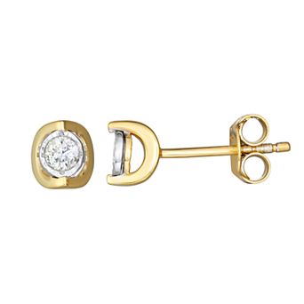 Sterling Silver 1/5 Carat T.W. Diamond Bezel Stud Earrings