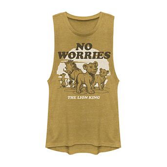 Juniors' Disney's Lion King "No Worries" Sketched Group Muscle Tank Top