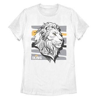 Juniors' Disney's The Lion King Sketched The King Muscle Tee Shirt