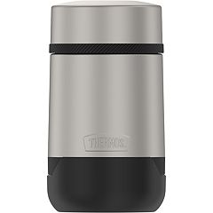 Thermos Funtainer 16 oz Stainless Steel Vacuum Insulated Food Jar with Folding Spoon - Black Matte