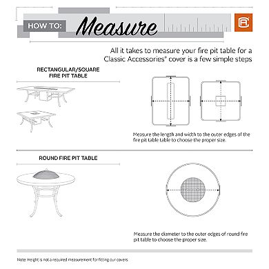 Classic Accessories Ravenna Rectangular Fire Pit Cover