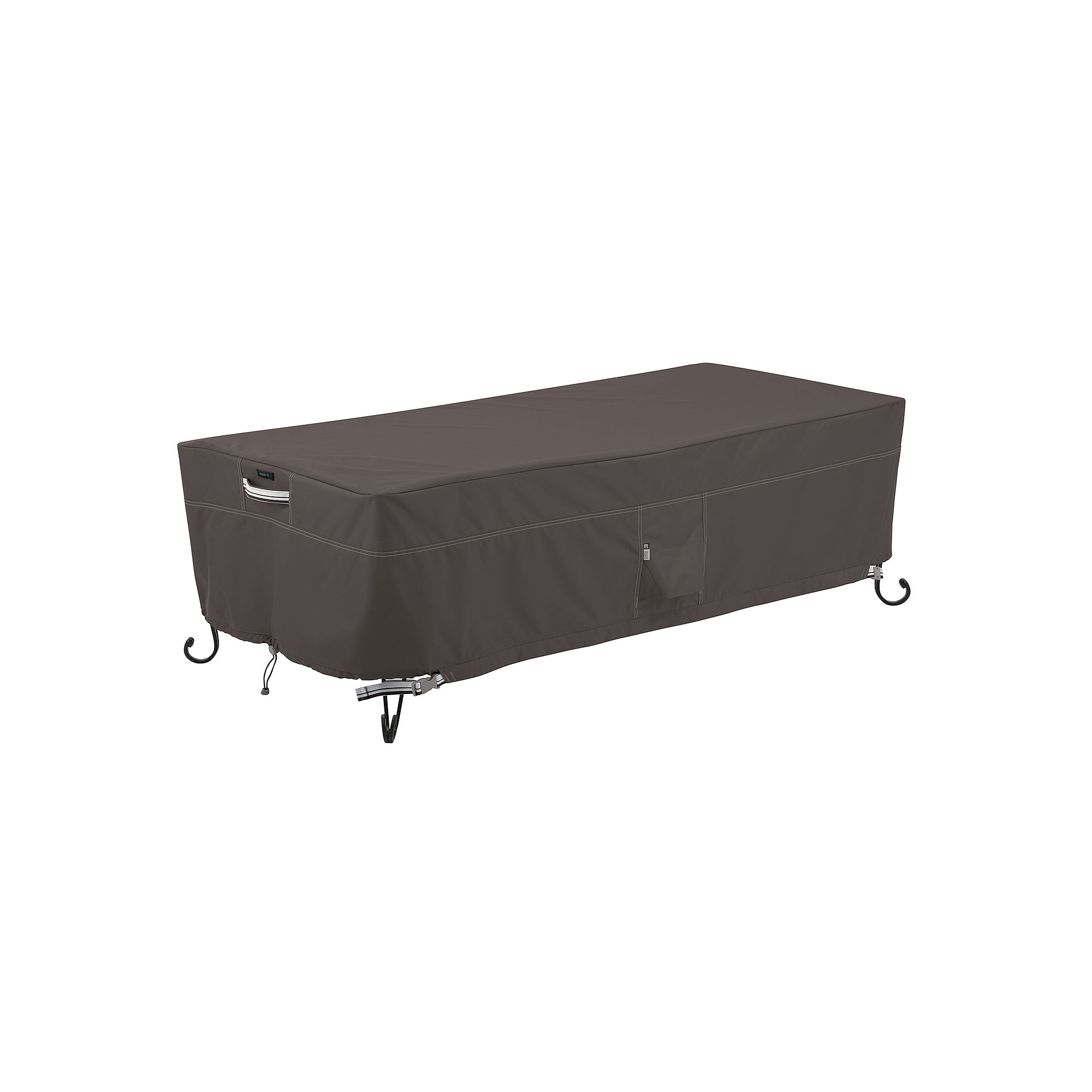 Classic Accessories Ravenna Rectangular Fire Pit Table Cover, Dark Taupe Br