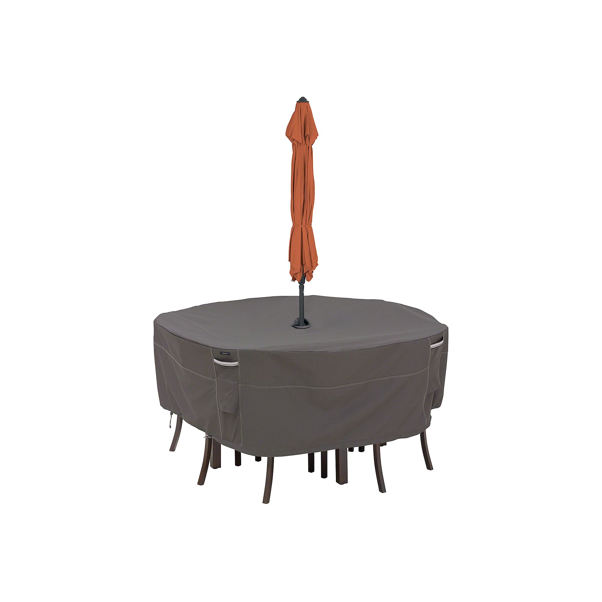 Classic Accessories Ravenna Round Patio Table Set Cover & Umbrella Hole, Da