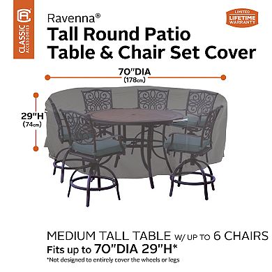 Classic Accessories Ravenna Tall Round Patio Table & Chair Set Cover