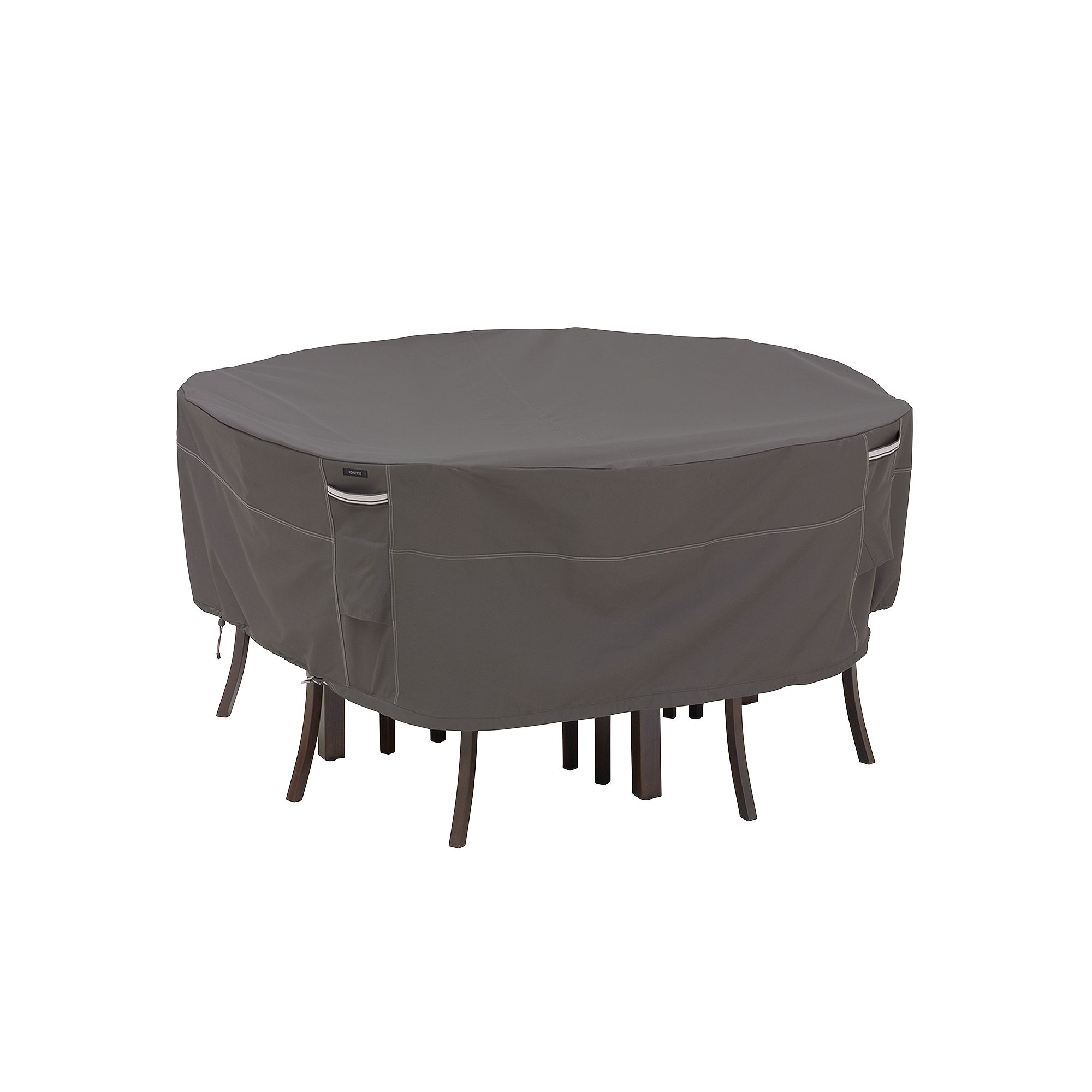 Classic Accessories Ravenna XL Round Patio Table & Chair Set Cover, Dark Ta