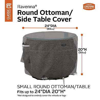 Classic Accessories Ravenna Round Patio Ottoman Cover - Outdoor
