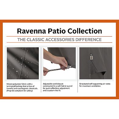 Classic Accessories Ravenna Adjustable Round Patio Ottoman Cover