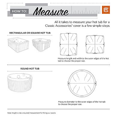 Classic Accessories Ravenna Square Hot Tub Cover