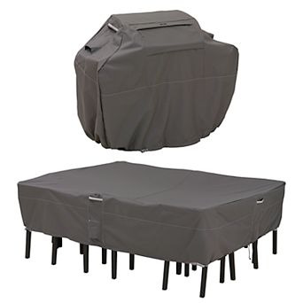 Classic Accessories Ravenna Grill Cover & Patio Table & Chair Set Cover Bundle