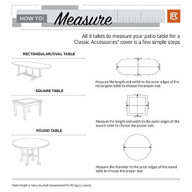 Classic Accessories Ravenna Large Rectangular/Oval Patio Table Cover