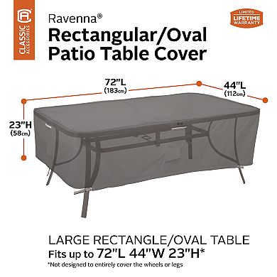 Classic Accessories Ravenna Large Rectangular/Oval Patio Table Cover
