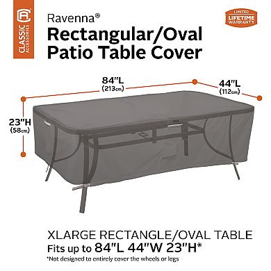 Classic Accessories Ravenna Rectangular/Oval Patio Table Cover