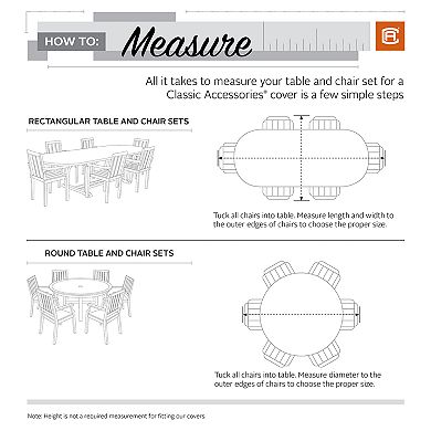Classic Accessories Ravenna Round Patio Table & Chair Set Cover - Outdoor