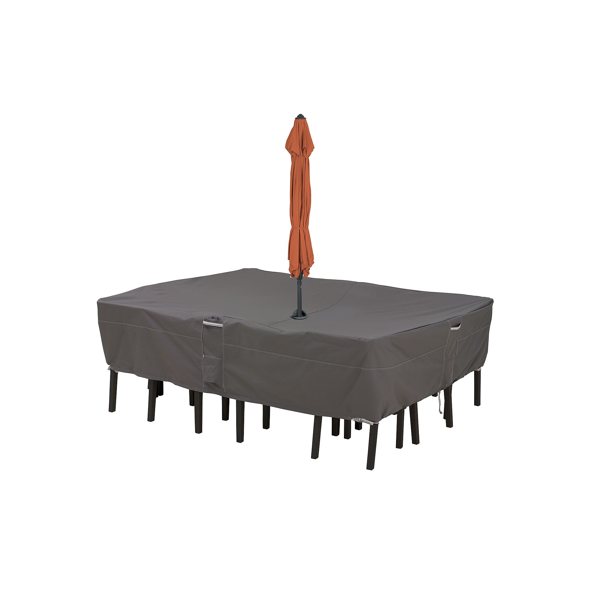 Classic Accessories Ravenna Rectangular/Oval Patio Table Set Cover & Umbrel