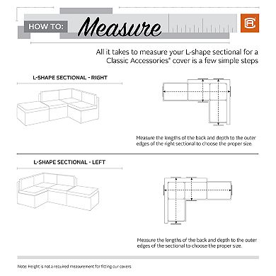 Classic Accessories Ravenna Patio Right Facing L-Shape Sectional Lounge Cover