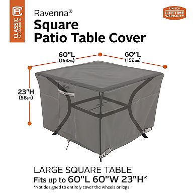 Classic Accessories Ravenna Square Patio Table Cover - Outdoor