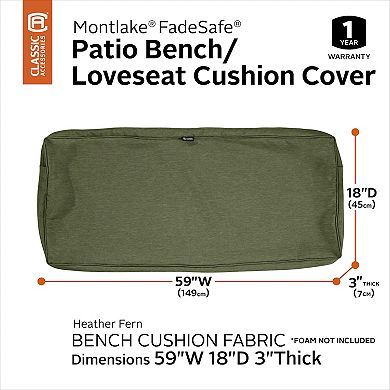 Classic Accessories Montlake FadeSafe Patio Bench/Settee Cushion Slip Cover