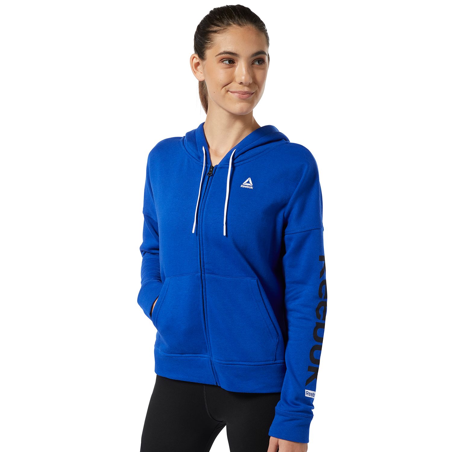 reebok women's velour fleece hoodie