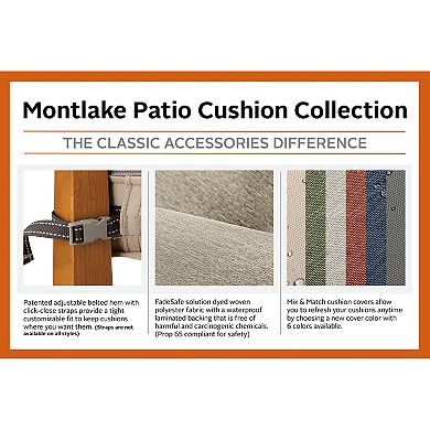 Classic Accessories Montlake FadeSafe Contoured Patio Dining Seat Cushion Slip Cover