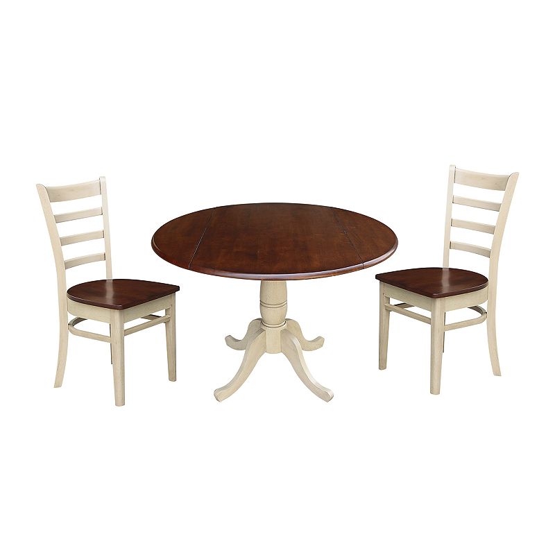 International Concepts Round Pedestal Dual Drop Leaf Dining Table & Chair 3