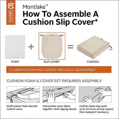 Classic Accessories Classic Accessories Montlake FadeSafe Rectangular Patio Lounge Seat Cushion Slip Cover