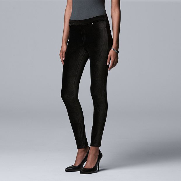 NWT Woman Plus SIMPLY VERA Vera Wang LEGGINGS Size 1X Black with