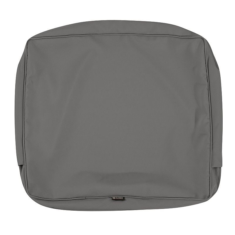 Classic Accessories 21" x 20" Montlake FadeSafe Patio Lounge Back Cushion Slip Cover, Light Grey Gray