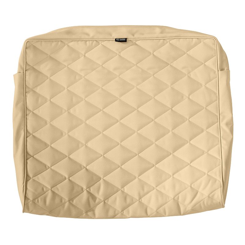 Classic Accessories 21" x 20" Montlake FadeSafe Patio Lounge Back Cushion Slip Cover, Quilted Chamomile