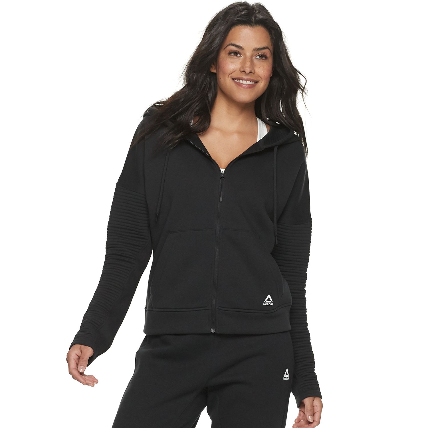 reebok women's full zip hoodie