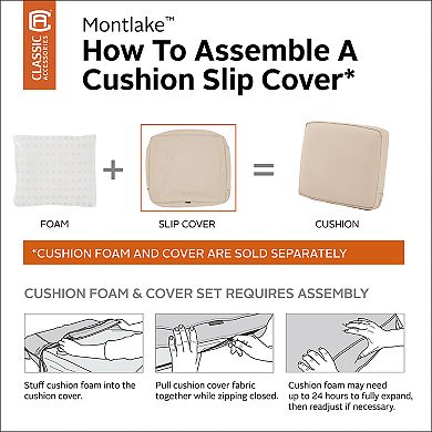 Classic Accessories Montlake FadeSafe Patio Lounge Back Cushion Slip Cover